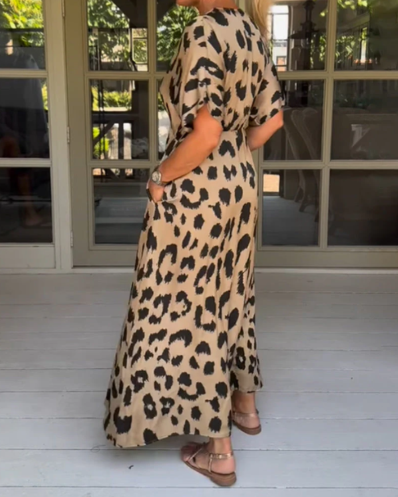 Fenja™ | Maxikjole med leopardmønster