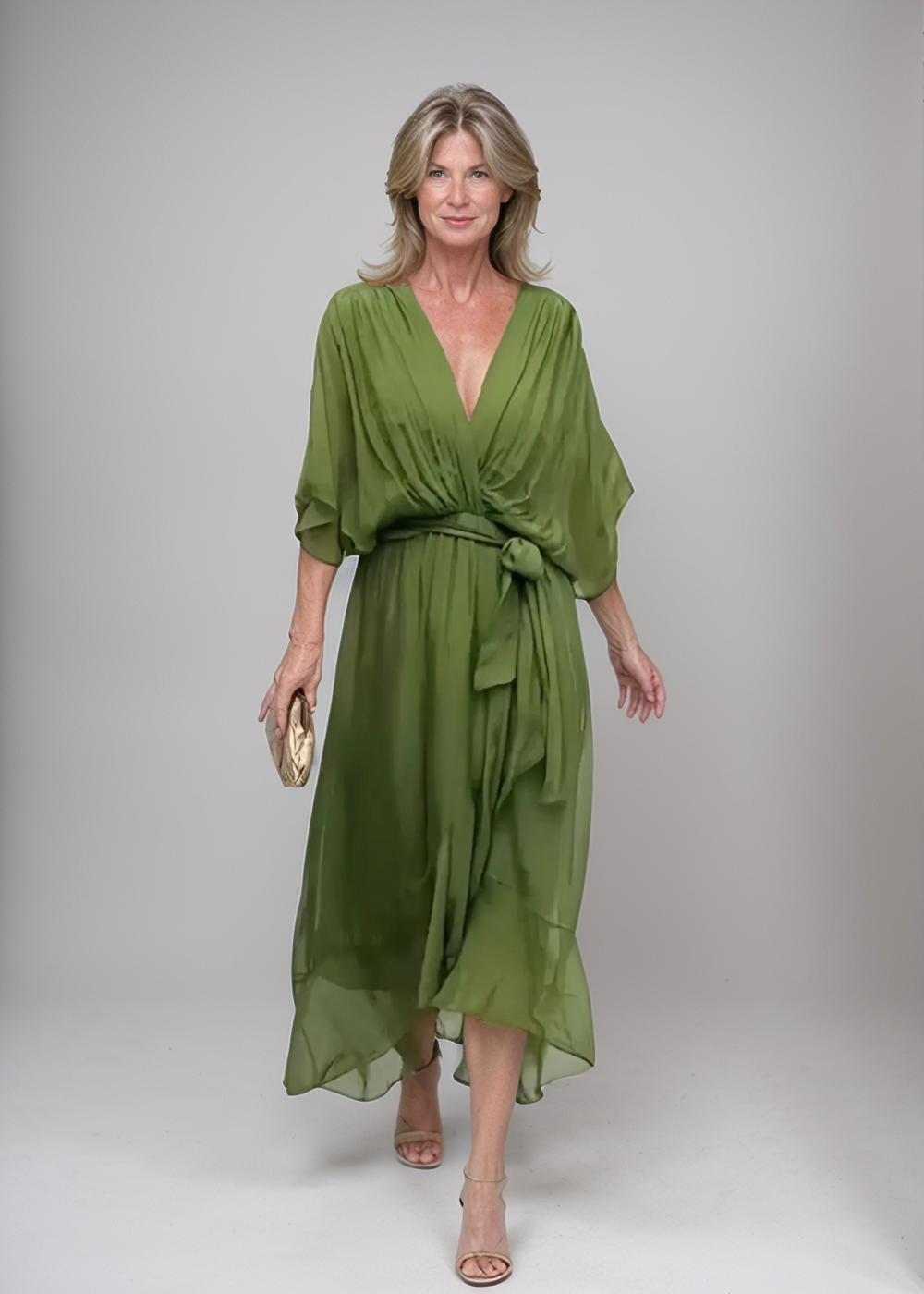 Aurora™ | Chiffon-Midikjole med innpakningsdesign