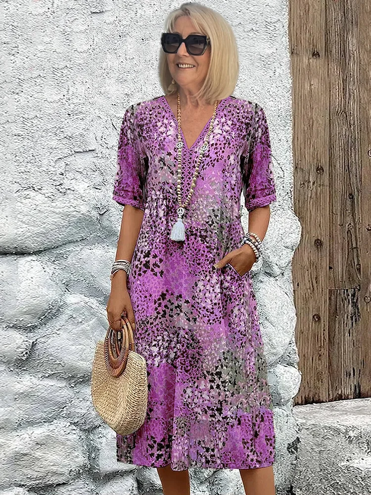 Fatima - Kjole med Blomsterdesign