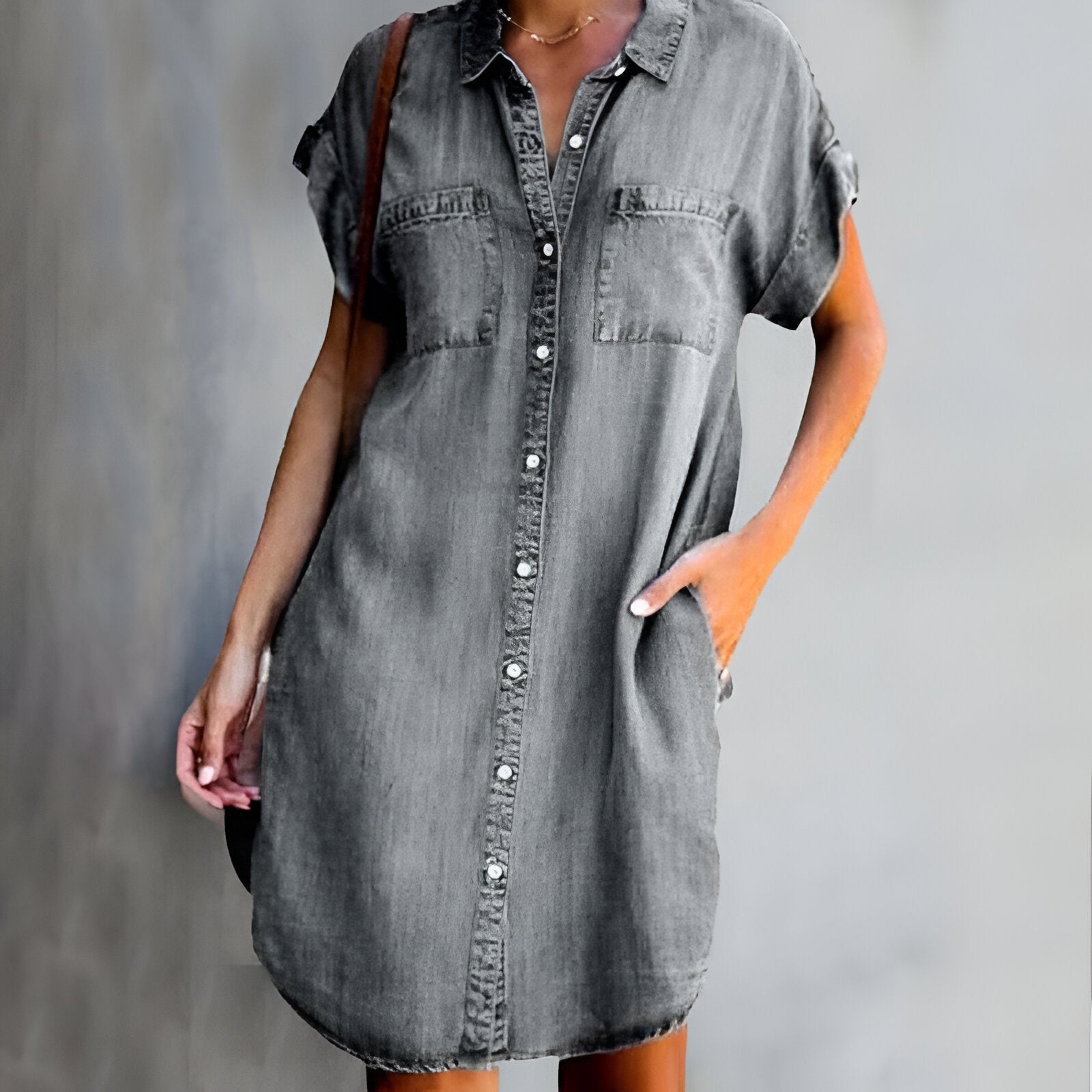 Elvora™ - Uformell Denim Kjole