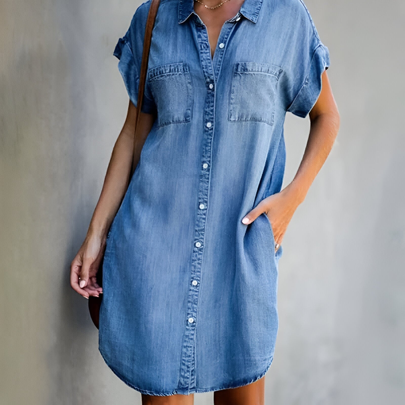 Elvora™ - Uformell Denim Kjole