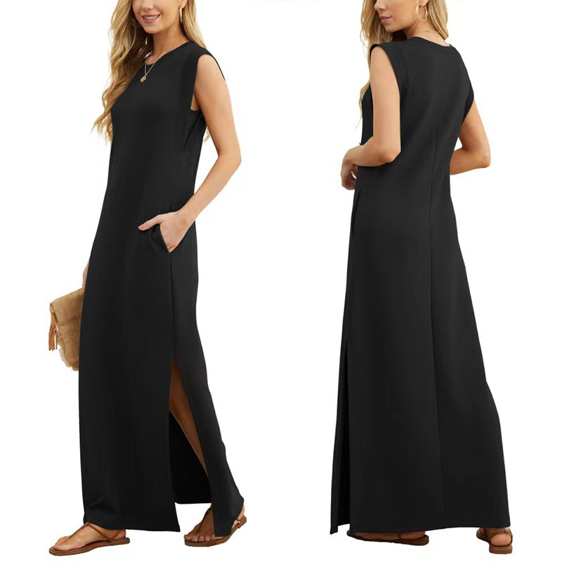 Therese™ | Ermeløs Maxikjole i Minimalistisk Stil