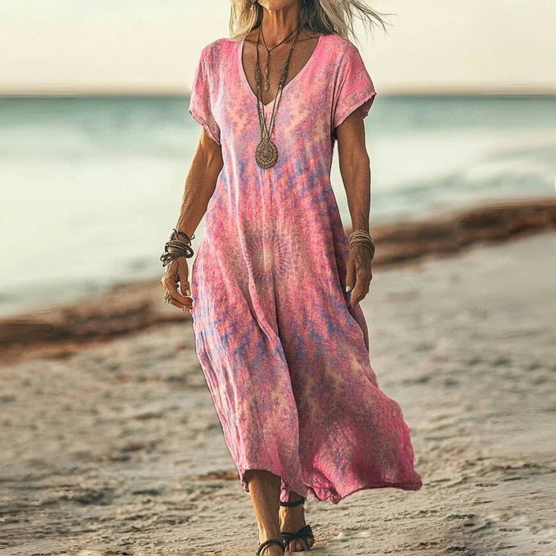 Elsie™ | Løs Batik-Maxikjole