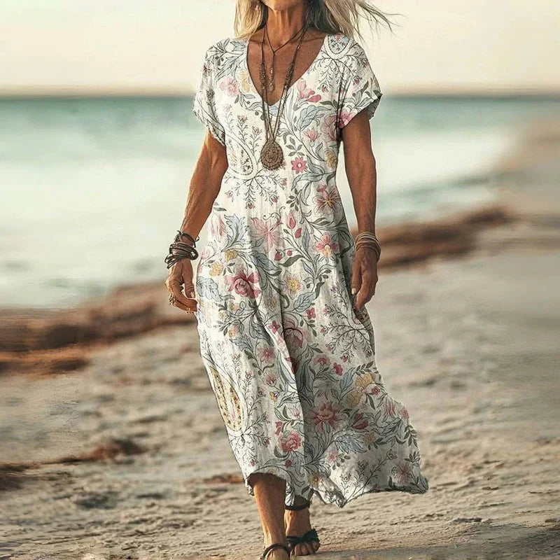 Elsie™ | Løs Batik-Maxikjole