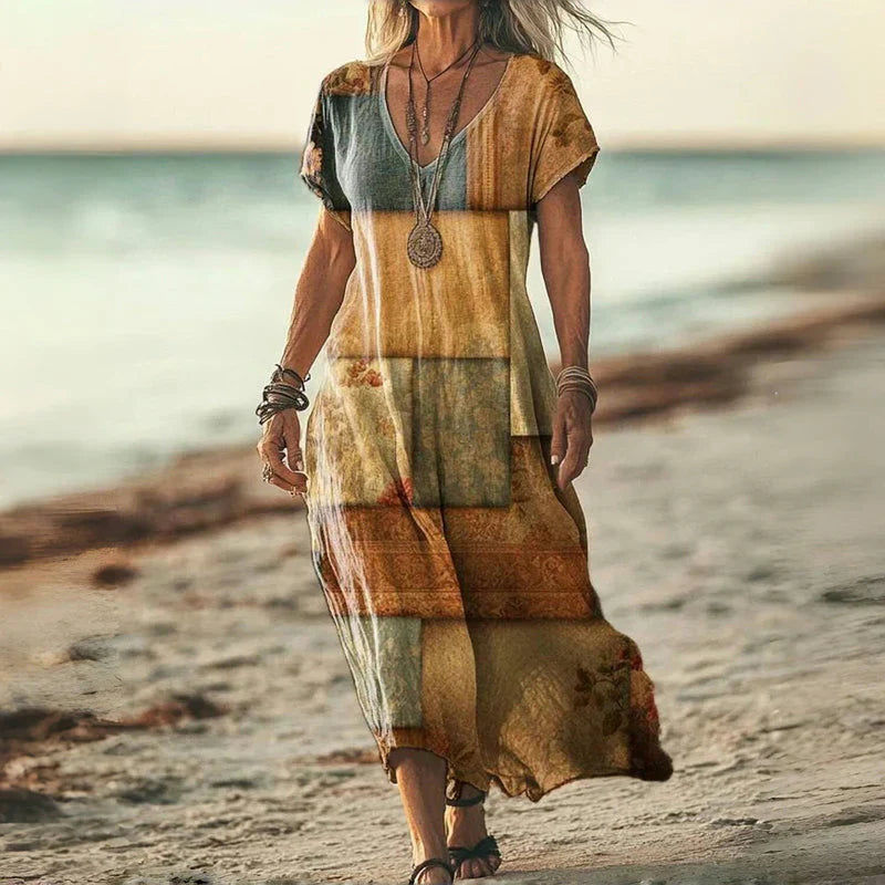 Elsie™ | Løs Batik-Maxikjole