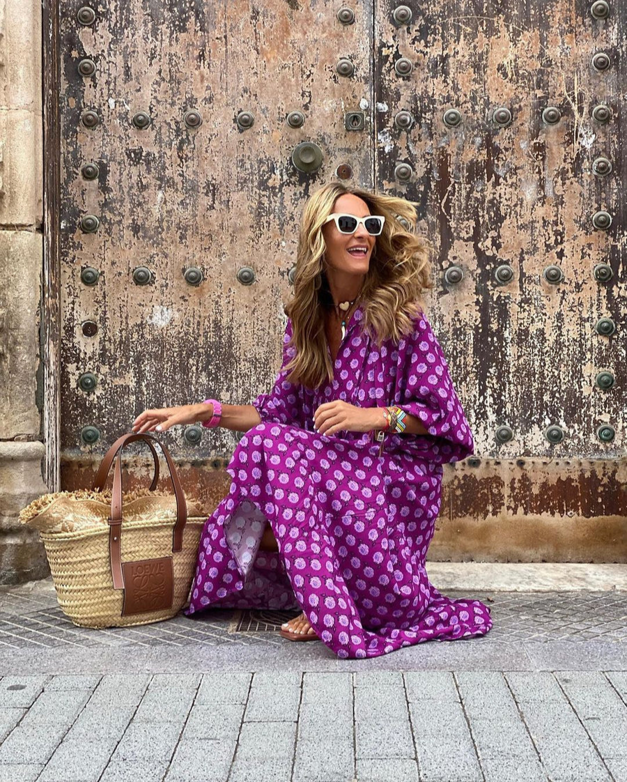 Elin | Boho Bomulls Maxi Kjole