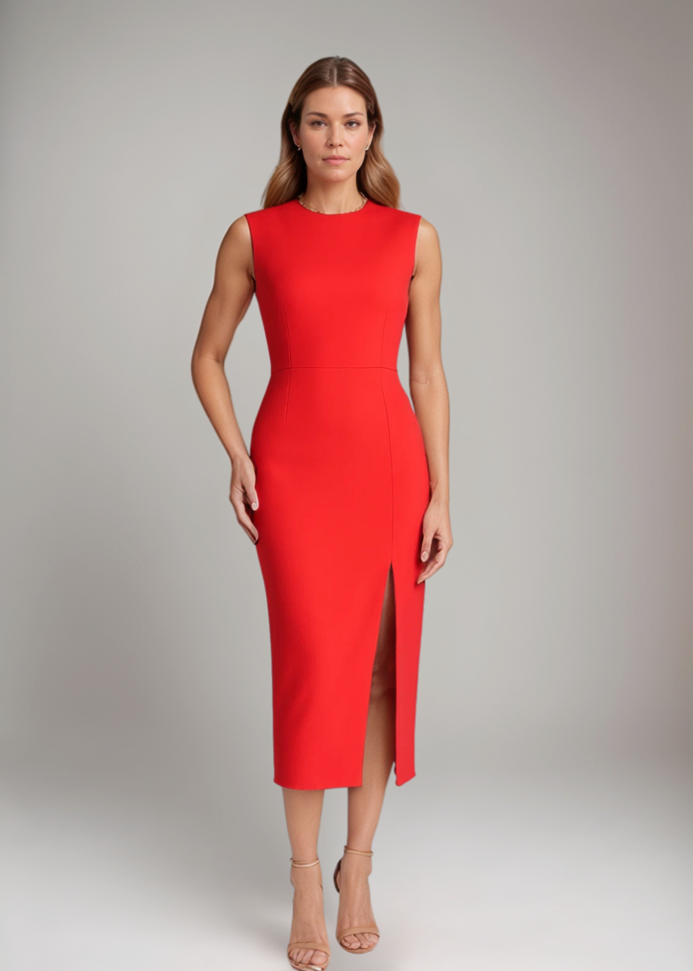 Carolin™ | Elegant ermeløst midikjole