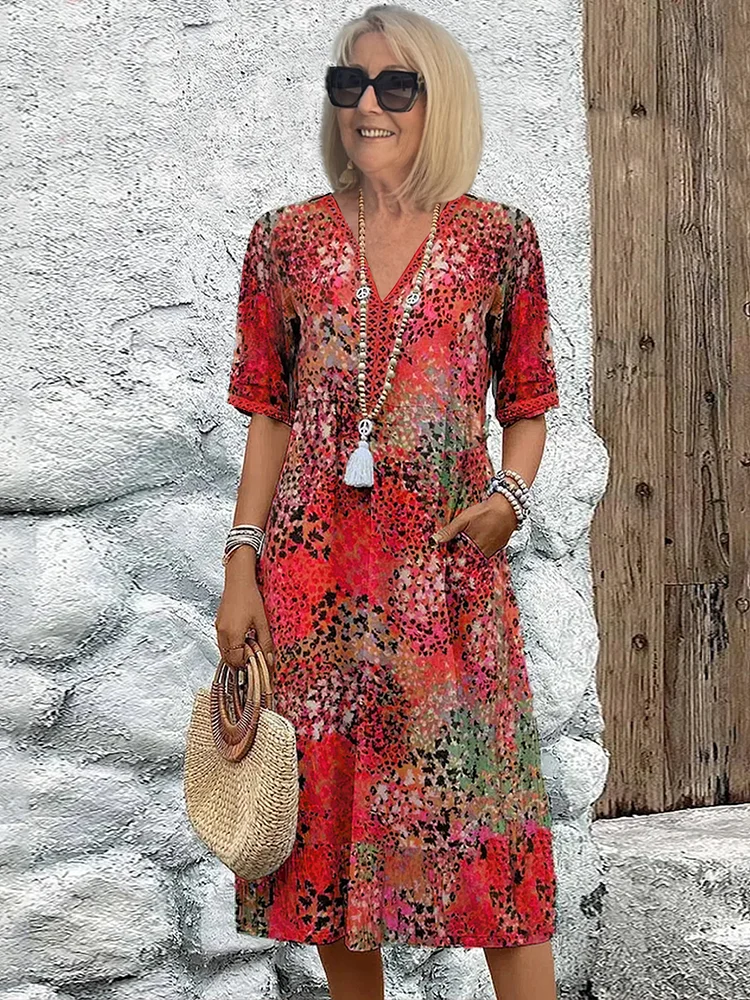 Fatima - Kjole med Blomsterdesign