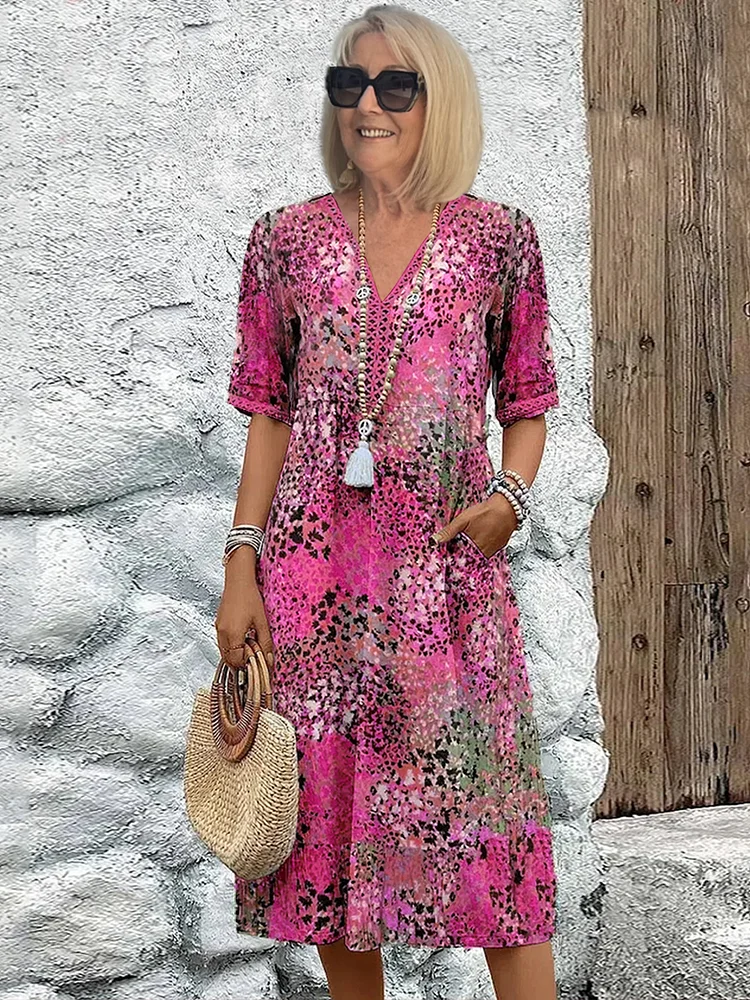Fatima - Kjole med Blomsterdesign